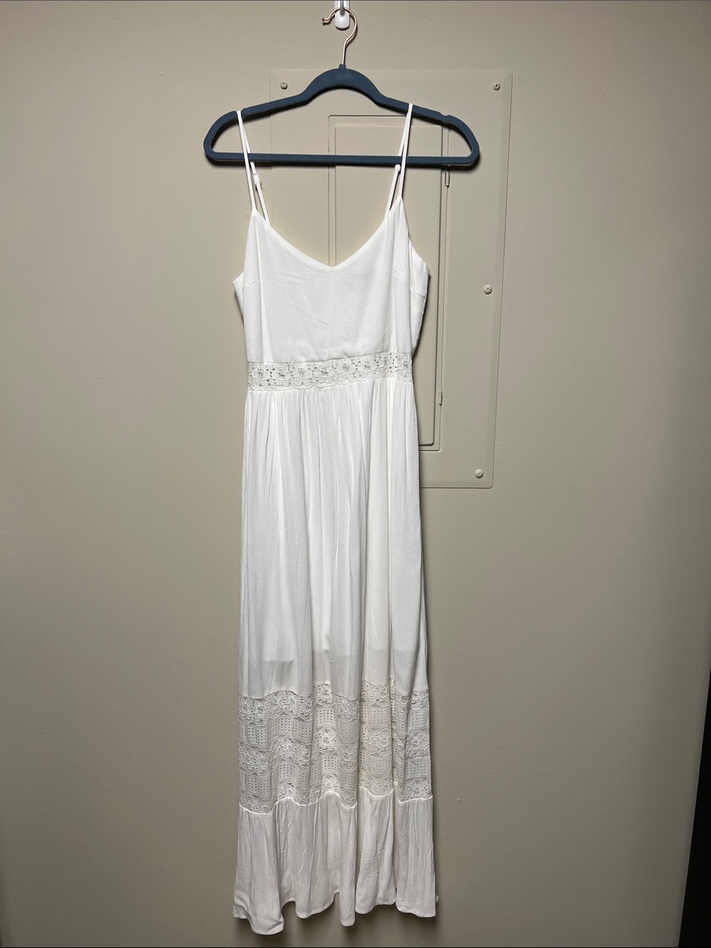 White Boho Lace Sleeveless Maxi